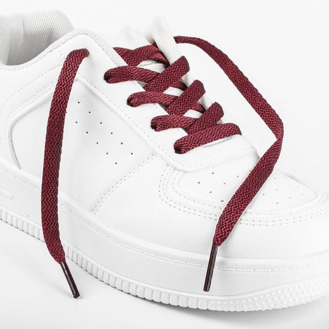 LaceGodZ – 1 Paar flache Schnürsenkel (120 cm lang, 8 mm breit) – ColorFlow Series – weinrot - Schuhbaendel.ch