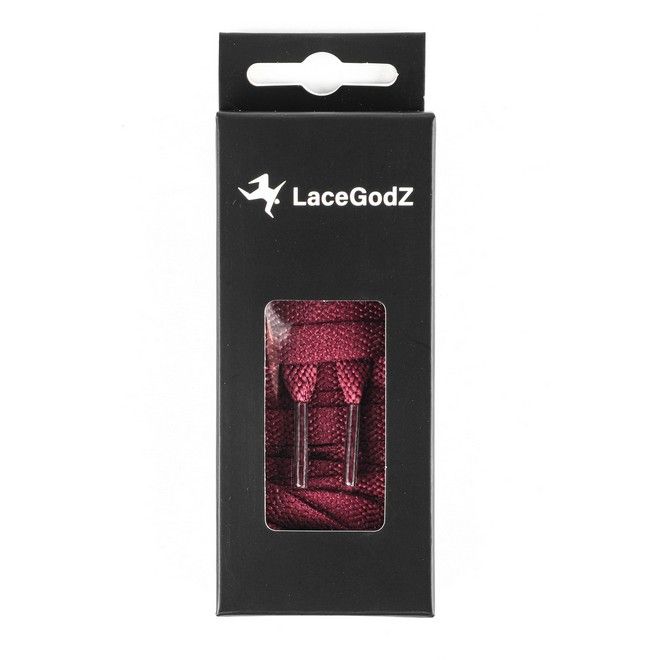 LaceGodZ – 1 Paar flache Schnürsenkel (120 cm lang, 8 mm breit) – ColorFlow Series – weinrot - Schuhbaendel.ch