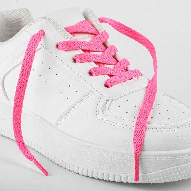 LaceGodZ – 1 Paar flache Schnürsenkel (120 cm lang, 8 mm breit) – ColorFlow Series – pink - Schuhbaendel.ch
