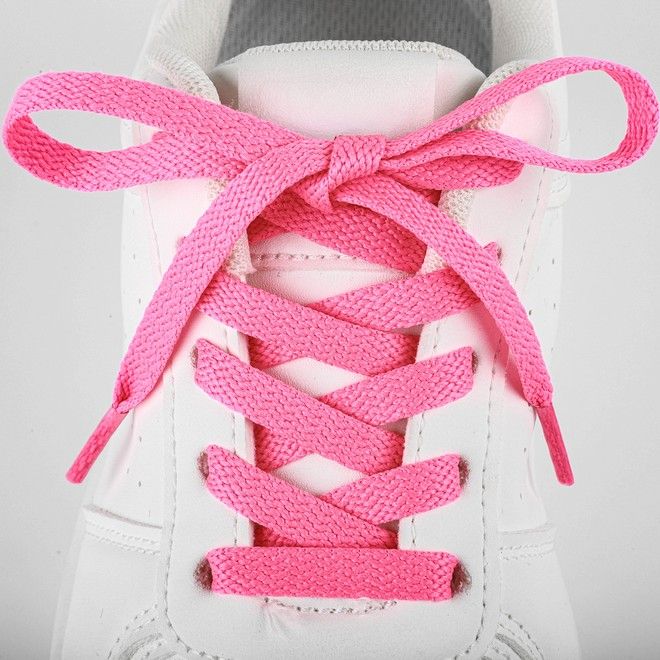 LaceGodZ – 1 Paar flache Schnürsenkel (120 cm lang, 8 mm breit) – ColorFlow Series – pink - Schuhbaendel.ch