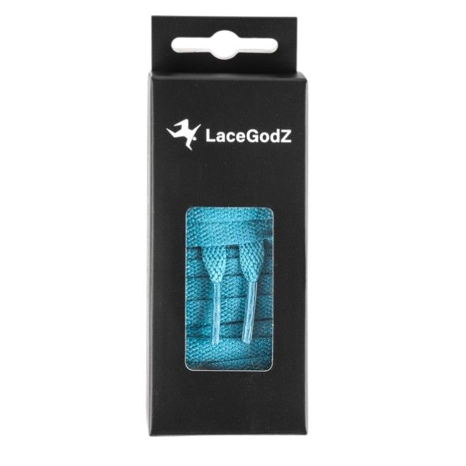 LaceGodZ – 1 Paar flache Schnürsenkel (120 cm lang, 8 mm breit) – ColorFlow Series – blaugrün - Schuhbaendel.ch