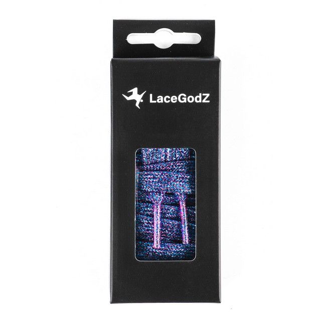 LaceGodZ – 1 Paar flache Schnürsenkel (120 cm lang, 10 mm breit) - StarGlow Series - lavendel