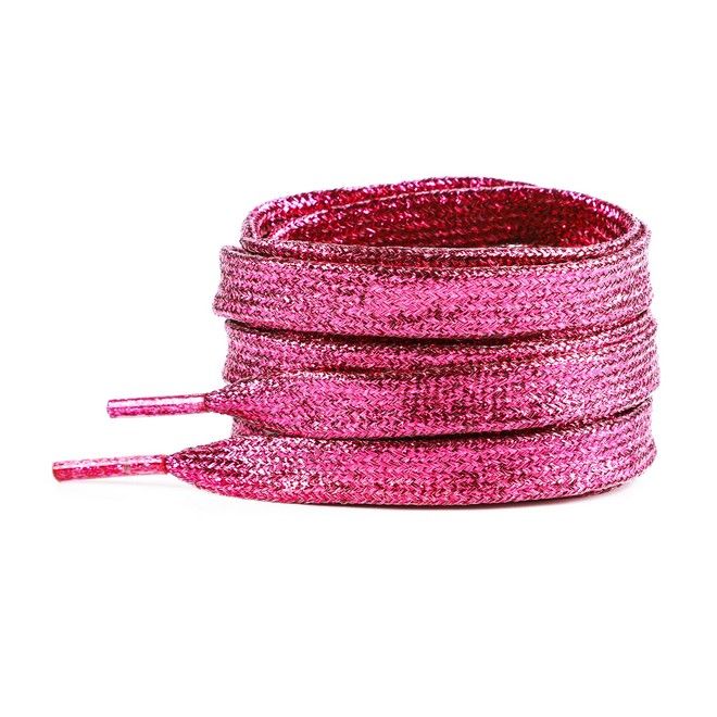 LaceGodZ – 1 Paar flache Schnürsenkel (120 cm lang, 10 mm breit) - StarGlow Series - pink