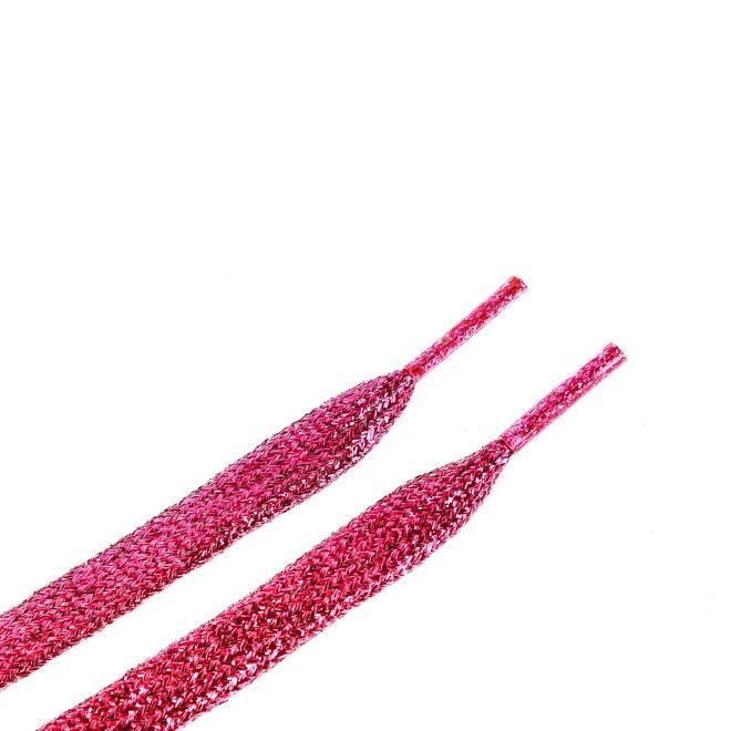 LaceGodZ – 1 Paar flache Schnürsenkel (120 cm lang, 10 mm breit) - StarGlow Series - pink