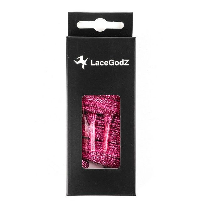 LaceGodZ – 1 Paar flache Schnürsenkel (120 cm lang, 10 mm breit) - StarGlow Series - pink
