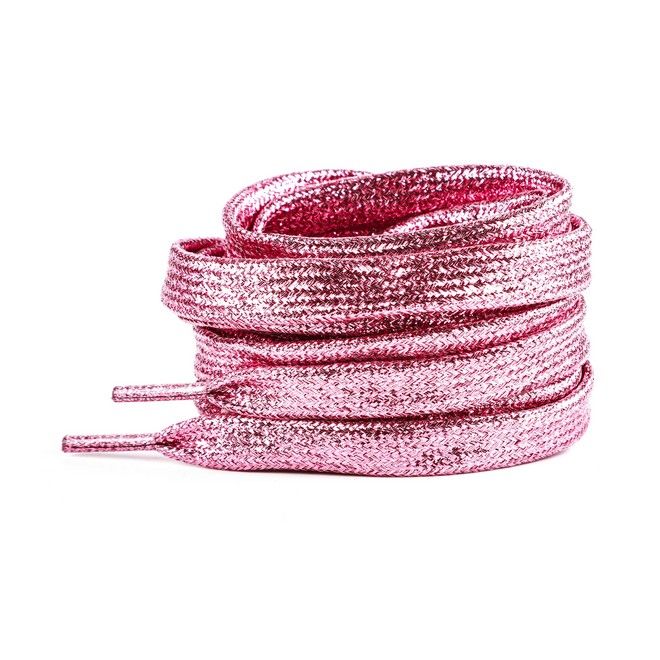 LaceGodZ – 1 Paar flache Schnürsenkel (120 cm lang, 10 mm breit) - StarGlow Series - rosé