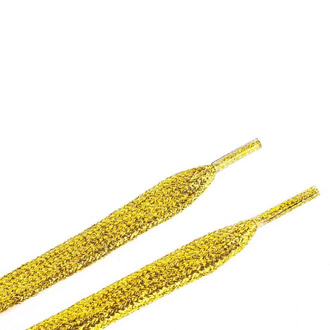 LaceGodZ – 1 Paar flache Schnürsenkel (120 cm lang, 10 mm breit) - StarGlow Series - gold
