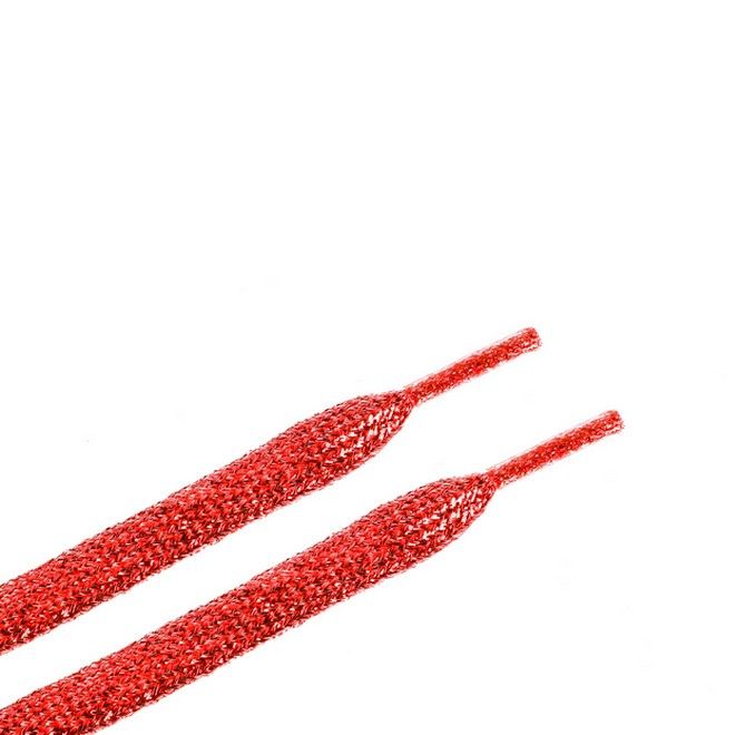 LaceGodZ – 1 Paar flache Schnürsenkel (120 cm lang, 10 mm breit) - StarGlow Series - rot