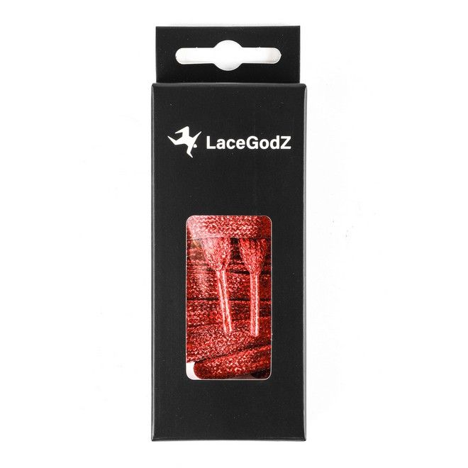 LaceGodZ – 1 Paar flache Schnürsenkel (120 cm lang, 10 mm breit) - StarGlow Series - rot