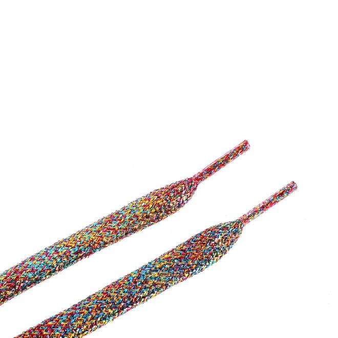 LaceGodZ – 1 Paar flache Schnürsenkel (120 cm lang, 10 mm breit) - StarGlow Series - mehrfarbig