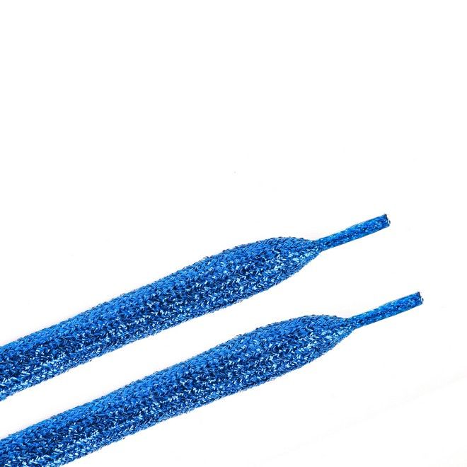 LaceGodZ – 1 Paar flache Schnürsenkel (120 cm lang, 10 mm breit) - StarGlow Series - blau