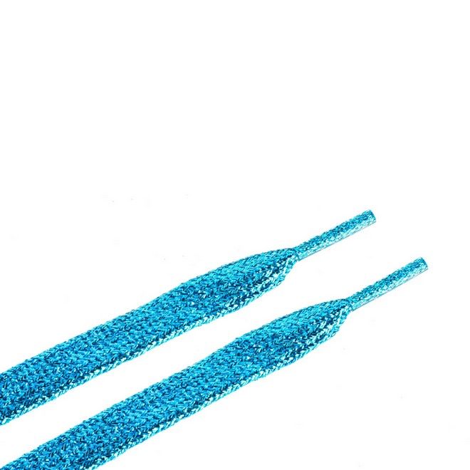 LaceGodZ – 1 Paar flache Schnürsenkel (120 cm lang, 10 mm breit) - StarGlow Series - türkis