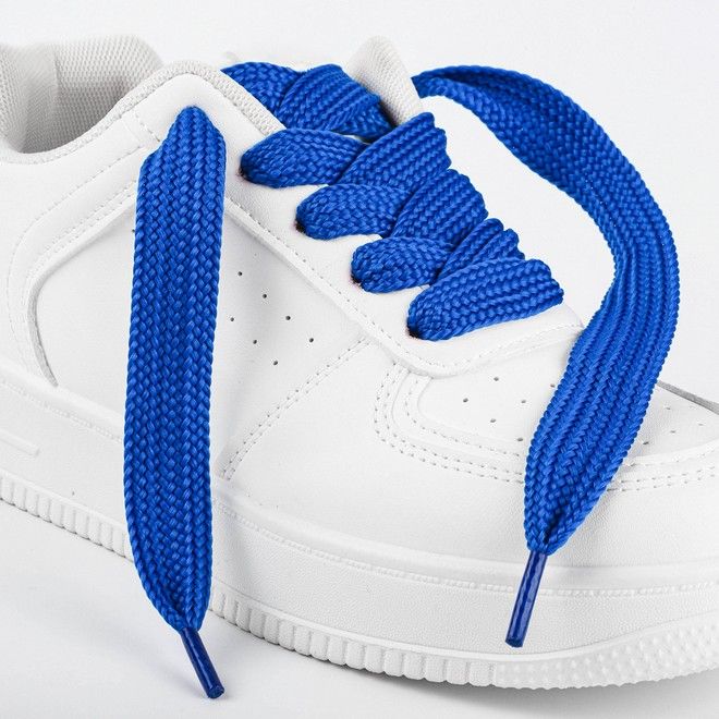 LaceGodZ – 1 Paar extra breite Schnürsenkel (120 cm lang, 20 mm breit) – XL Fat Laces Collection – blau