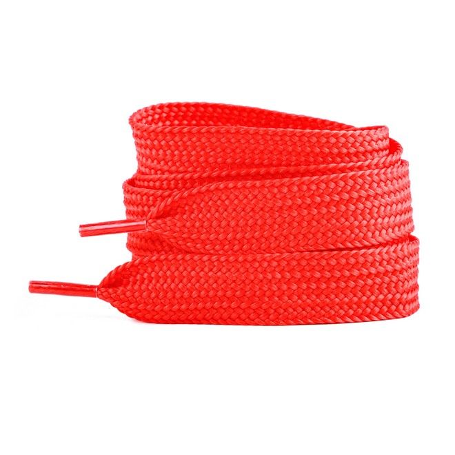 LaceGodZ – 1 Paar extra breite Schnürsenkel (120 cm lang, 20 mm breit) – XL Fat Laces Collection – rot
