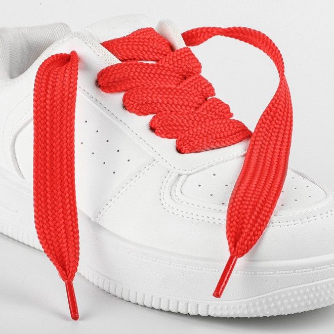LaceGodZ – 1 Paar extra breite Schnürsenkel (120 cm lang, 20 mm breit) – XL Fat Laces Collection – rot