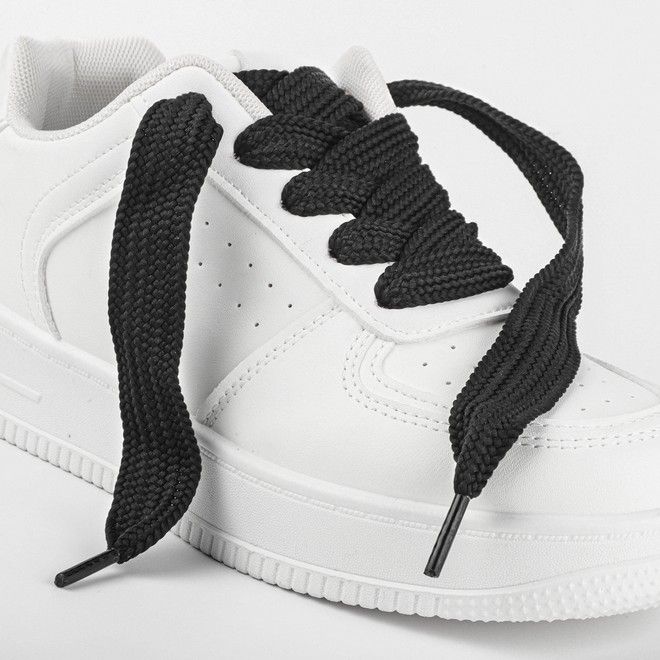 LaceGodZ – 1 Paar extra breite Schnürsenkel (120 cm lang, 20 mm breit) – XL Fat Laces Collection – schwarz