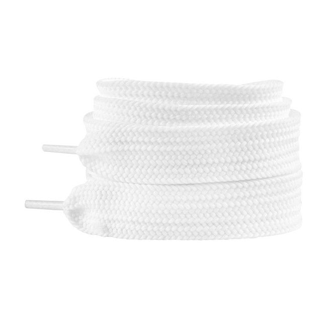 LaceGodZ – 1 Paar extra breite Schnürsenkel (120 cm lang, 20 mm breit) – XL Fat Laces Collection – weiss
