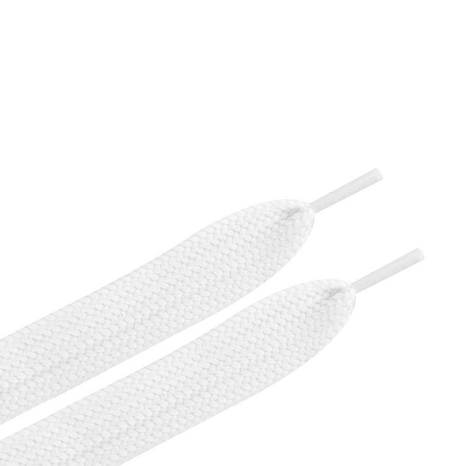 LaceGodZ – 1 Paar extra breite Schnürsenkel (120 cm lang, 20 mm breit) – XL Fat Laces Collection – weiss