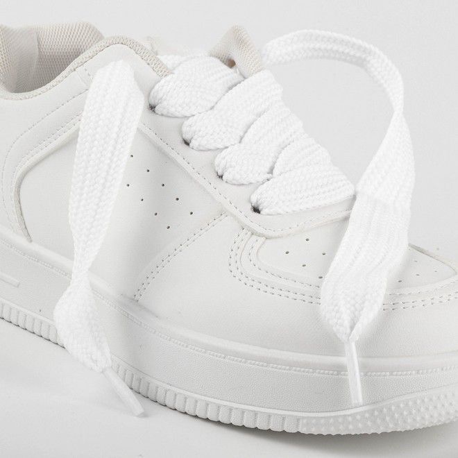 LaceGodZ – 1 Paar extra breite Schnürsenkel (120 cm lang, 20 mm breit) – XL Fat Laces Collection – weiss