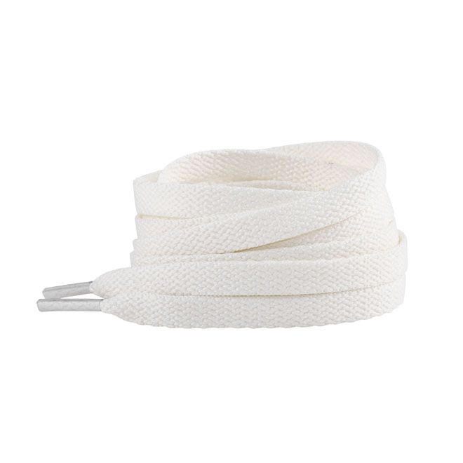 LaceGodZ – ColorFlow Series – Flache Schnürsenkel in PANTONE 11-4201 „Cloud Dancer“ Weiss | Farbe des Jahres 2026 | 140 cm × 8 mm