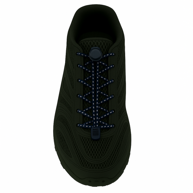1 pair of elastic, highly reflective shoelaces with quick-release fasteners (Ø 3 mm, length 100 cm) - ReflectPro Series - navy blue