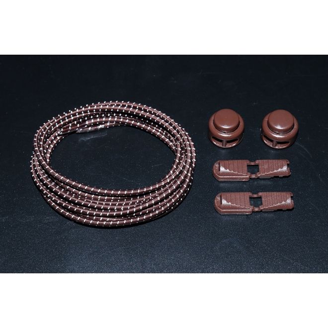 1 Paar Elastische reflektierende Schnürsenkel mit Schnellverschluss (Ø 3 mm, Länge 100 cm) - ReflectLite Series - braun - Schuhbaendel.ch