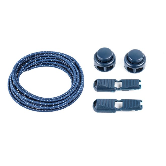 1 Paar Elastische reflektierende Schnürsenkel mit Schnellverschluss (Ø 3 mm, Länge 100 cm) - ReflectLite Series - marineblau - Schuhbaendel.ch