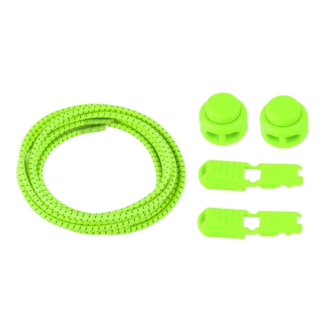 1 Paar Elastische reflektierende Schnürsenkel mit Schnellverschluss (Ø 3 mm, Länge 100 cm) - ReflectLite Series - neongelb - Schuhbaendel.ch