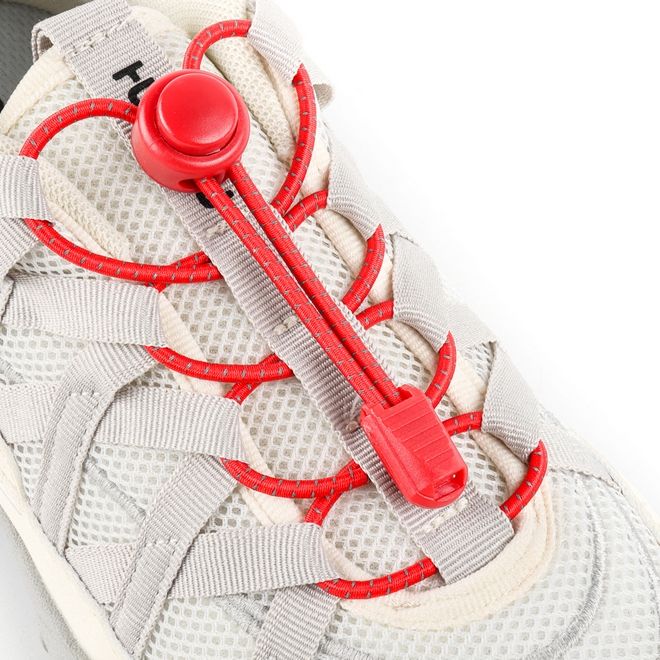 1 Paar Elastische reflektierende Schnürsenkel mit Schnellverschluss (Ø 3 mm, Länge 100 cm) - ReflectLite Series - rot - Schuhbaendel.ch