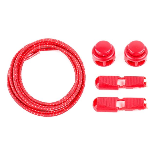 1 Paar Elastische reflektierende Schnürsenkel mit Schnellverschluss (Ø 3 mm, Länge 100 cm) - ReflectLite Series - rot - Schuhbaendel.ch