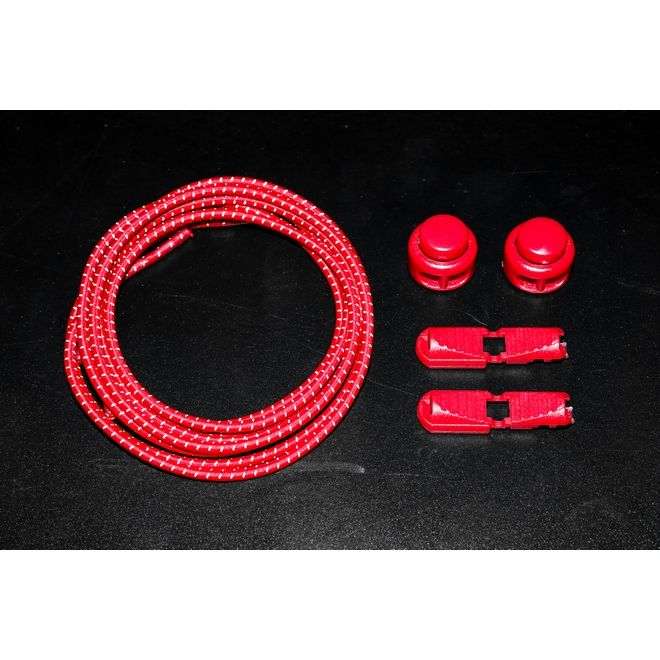 1 Paar Elastische reflektierende Schnürsenkel mit Schnellverschluss (Ø 3 mm, Länge 100 cm) - ReflectLite Series - rot - Schuhbaendel.ch