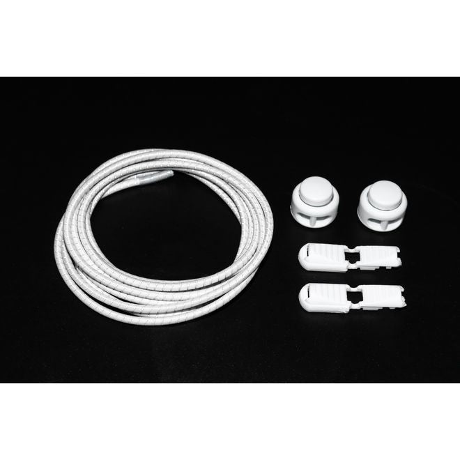 1 Paar Elastische reflektierende Schnürsenkel mit Schnellverschluss (Ø 3 mm, Länge 100 cm) - ReflectLite Series - weiss - Schuhbaendel.ch