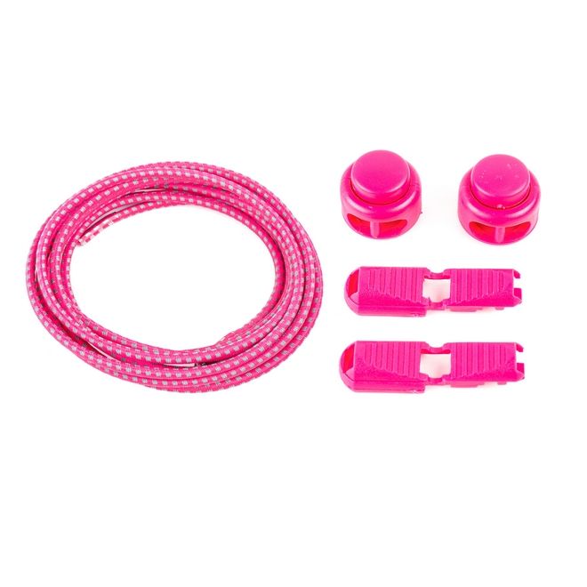 1 Paar Elastische stark reflektierende Schnürsenkel mit Schnellverschluss (Ø 3 mm, Länge 100 cm) - ReflectPro Series - pink - Schuhbaendel.ch