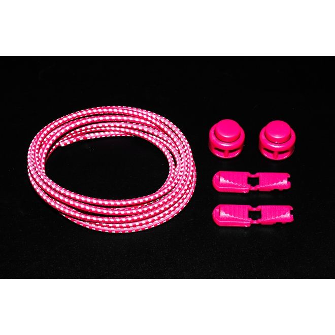 1 Paar Elastische stark reflektierende Schnürsenkel mit Schnellverschluss (Ø 3 mm, Länge 100 cm) - ReflectPro Series - pink - Schuhbaendel.ch