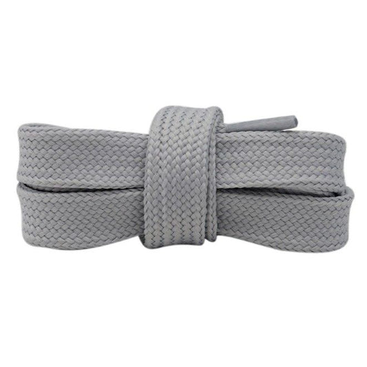1 Paar extra breite Schnürsenkel (140 cm lang, 18 mm breit) für Adidas Campus, Vans Knu - OG Fat Laces Collection - hellgrau - Schuhbaendel.ch