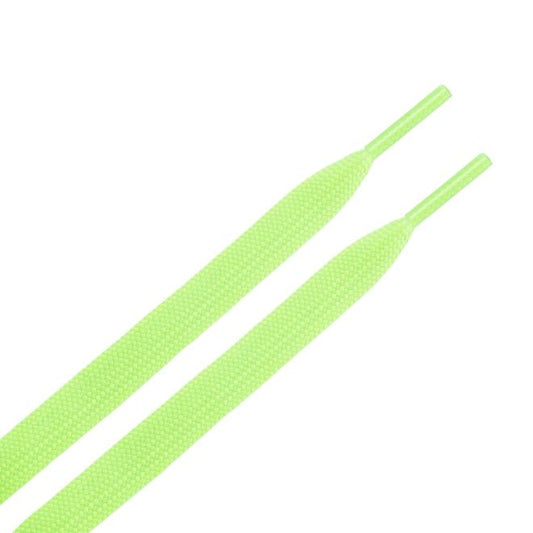 1 Paar flache Schnürsenkel (100 cm lang, 8 mm breit) - ColorStep Series - neongrün - Schuhbaendel.ch