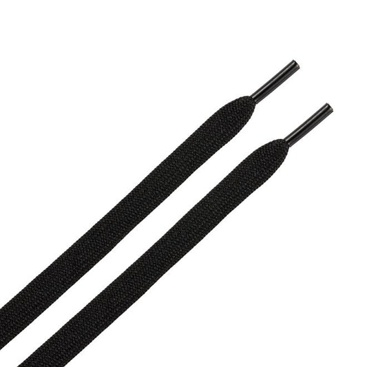 1 Paar flache Schnürsenkel (100 cm lang, 8 mm breit) - ColorStep Series - schwarz - Schuhbaendel.ch