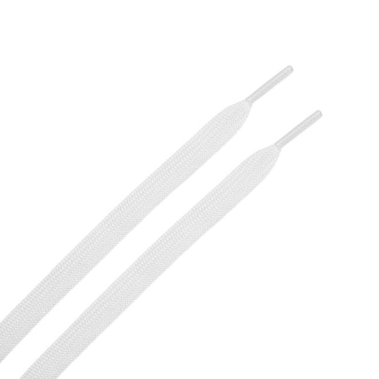 1 Paar flache Schnürsenkel (100 cm lang, 8 mm breit) - ColorStep Series - weiss - Schuhbaendel.ch