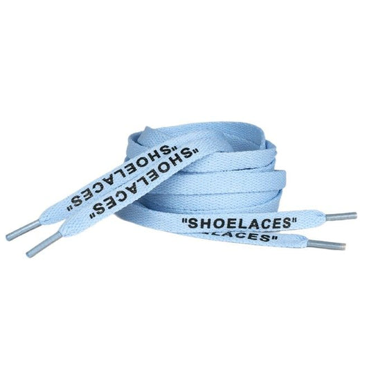 1 Paar flache Schnürsenkel (100 cm lang, 8 mm breit) - Streetwear Style Collection - babyblau - Schuhbaendel.ch