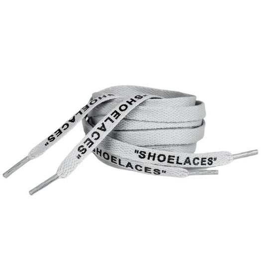1 Paar flache Schnürsenkel (100 cm lang, 8 mm breit) - Streetwear Style Collection - hellgrau - Schuhbaendel.ch