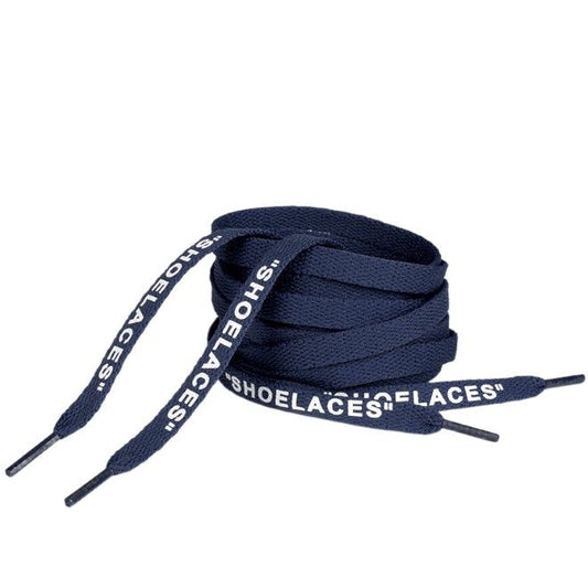 1 Paar flache Schnürsenkel (120 cm lang, 8 mm breit) - Streetwear Style Collection - navy - Schuhbaendel.ch