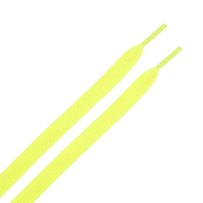 1 Paar flache Schnürsenkel (140 cm lang, 8 mm breit) - ColorStep Series - neongelb - Schuhbaendel.ch