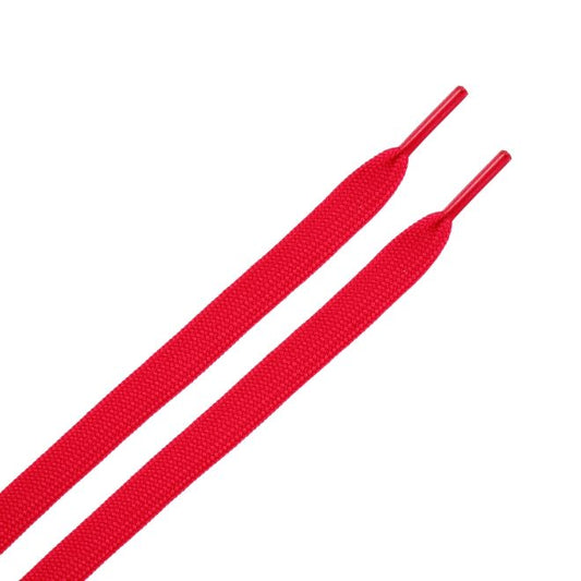 1 Paar flache Schnürsenkel (140 cm lang, 8 mm breit) - ColorStep Series - rot - Schuhbaendel.ch