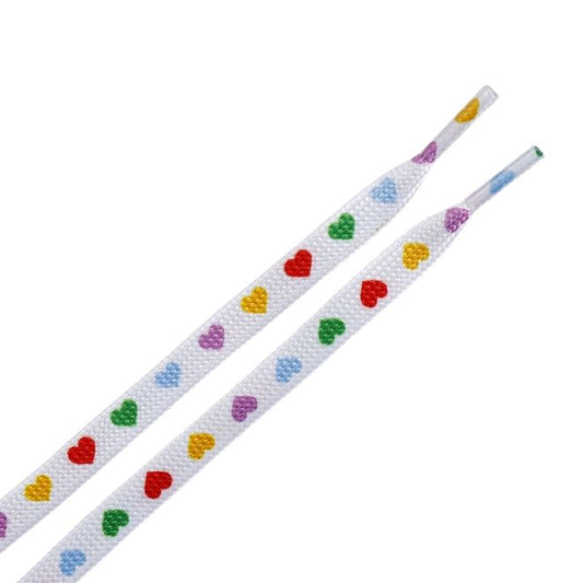 1 Paar flache Schnürsenkel (140 cm lang, 8 mm breit) - HeartBeat Collection - mehrfarbig/Muster - Schuhbaendel.ch