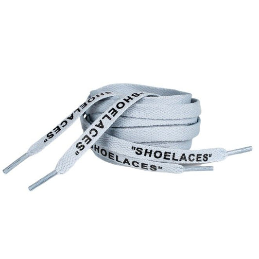 1 Paar flache Schnürsenkel (140 cm lang, 8 mm breit) - Streetwear Style Collection - blaugrau - Schuhbaendel.ch