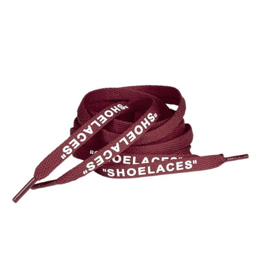 1 Paar flache Schnürsenkel (140 cm lang, 8 mm breit) - Streetwear Style Collection - dunkelrot - Schuhbaendel.ch