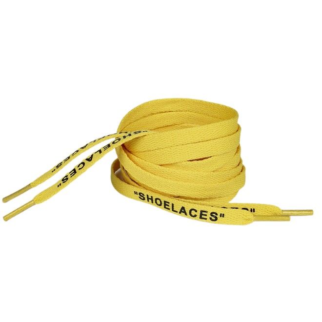 1 Paar flache Schnürsenkel (140 cm lang, 8 mm breit) - Streetwear Style Collection - gelb - Schuhbaendel.ch