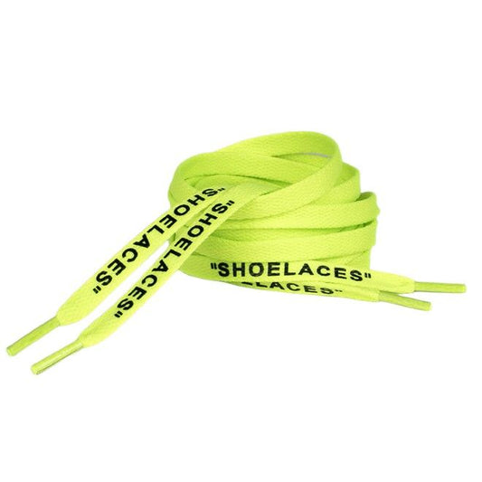 1 Paar flache Schnürsenkel (140 cm lang, 8 mm breit) - Streetwear Style Collection - neongelb - Schuhbaendel.ch