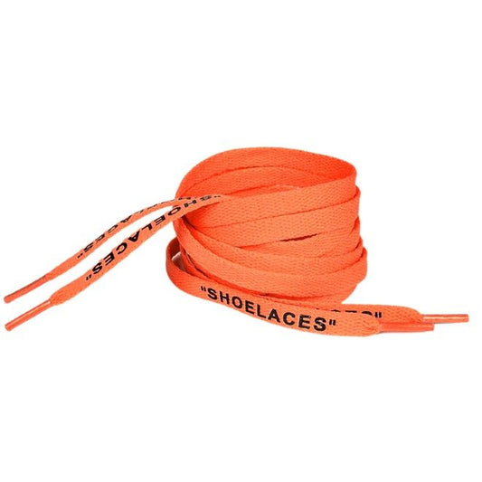 1 Paar flache Schnürsenkel (140 cm lang, 8 mm breit) - Streetwear Style Collection - orange/schwarz - Schuhbaendel.ch