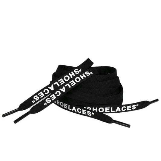 1 Paar flache Schnürsenkel (140 cm lang, 8 mm breit) - Streetwear Style Collection - schwarz - Schuhbaendel.ch